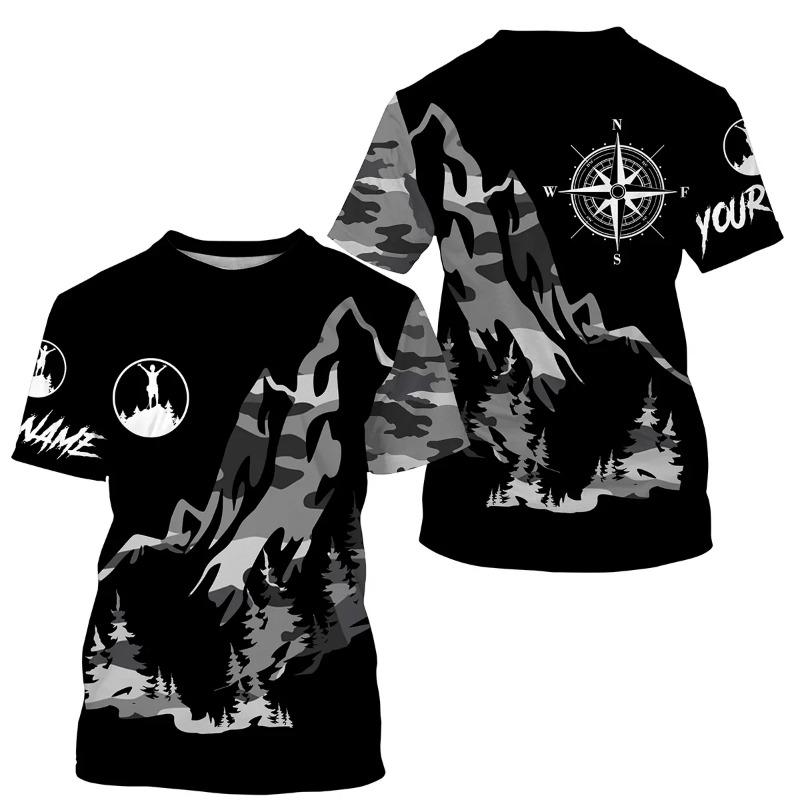 

Мужская футболка Модная футболка Летняя одежда Персонализированное имя Походная футболка 3D-принт Уличная Повседневная Спортивная Футболка M