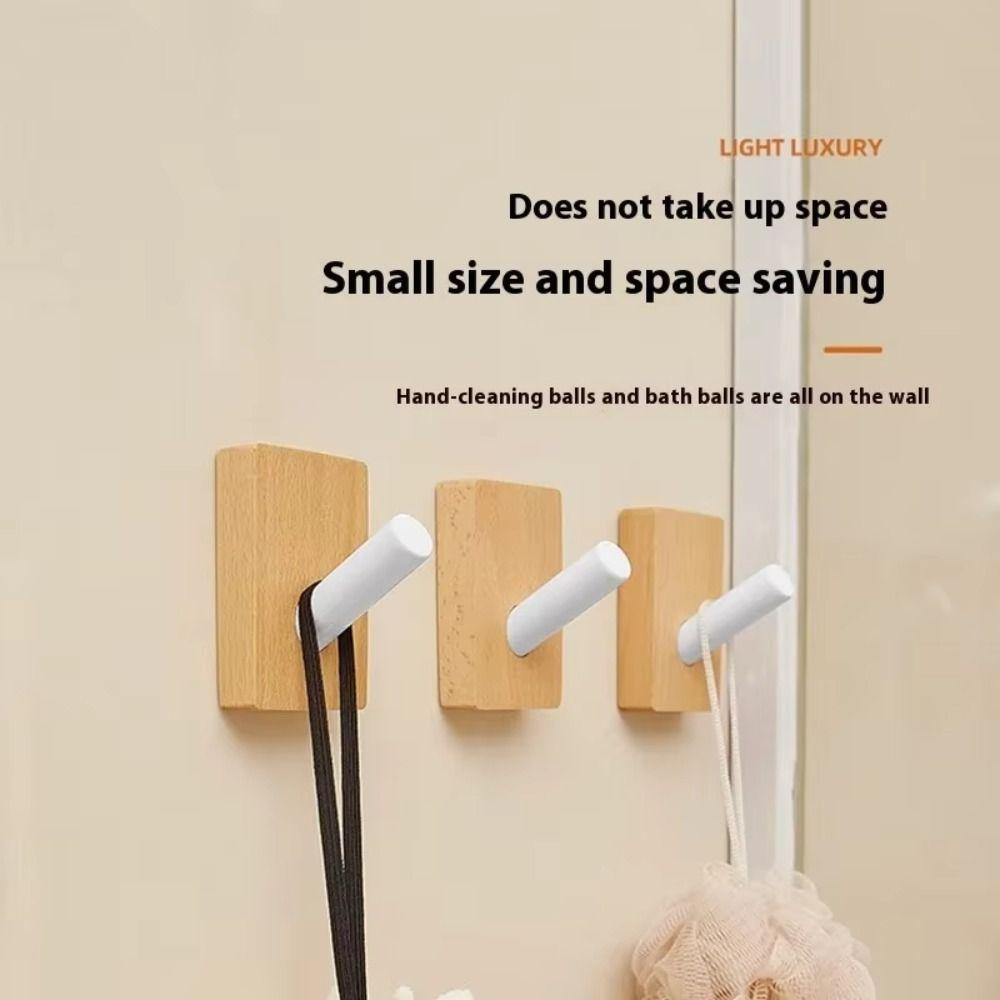 Round Design Single Hook Creamy Style Coat Hook Clothes Hanger No Drilling Hook  Bathroom