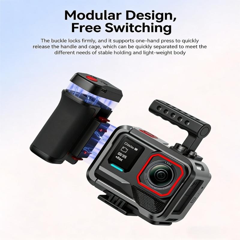 Camera Magnetic Base Bluetooth-compatible Remote Control Street Camera Handle Photography Shutter Button For Action 6