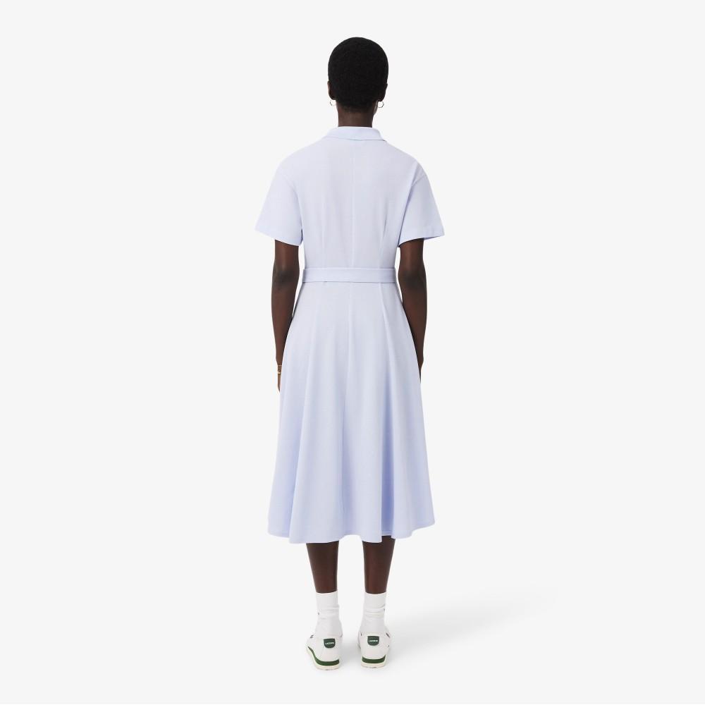 Lacoste Women's Fit and Flare Belted Polo Dress EF9621-56GJ2G