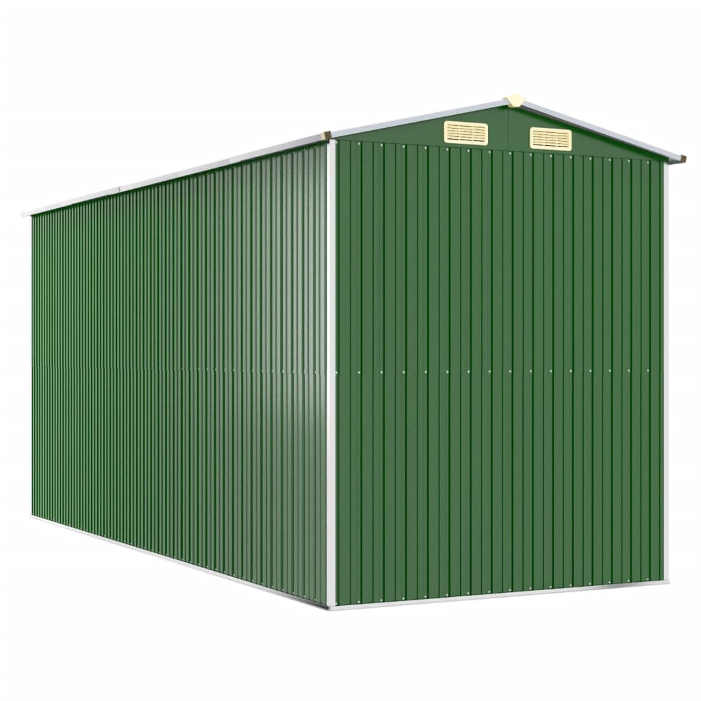 Vidaxl Garden Shed, Green, 192X440X223 Cm, Galvanized Steel