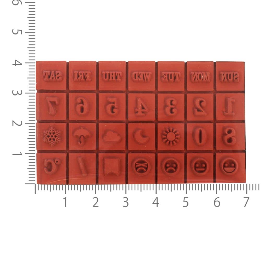 Kodomonokao Petit Letter Stamp Set of the Weather (Large) [Days Week, Numbers, Symbols, Etc.] 1234-018