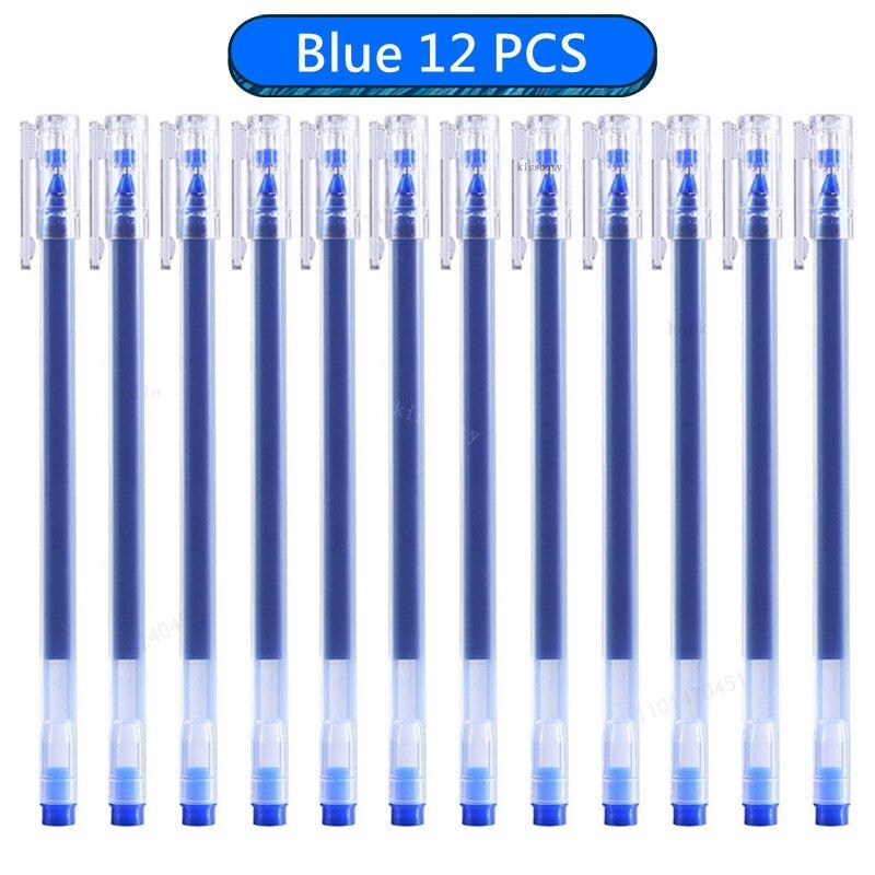 12 PCS Large capacity 0.5mm Gel pens no refill Stationery Smooth writing Fast dry ballpoint pen for school&office Supplies