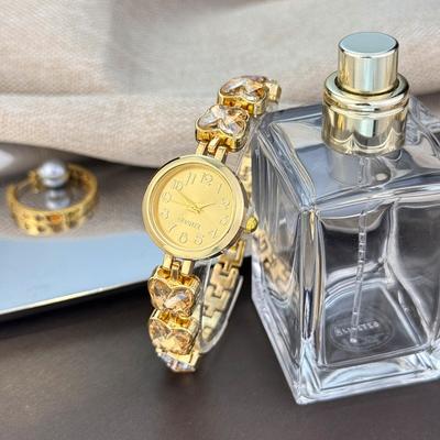 Colorful Rhinestone Butterfly Women's Fashion Light Luxury Quartz Bracelet Watch Exquisite Female Arabic Numerals Wristwatches