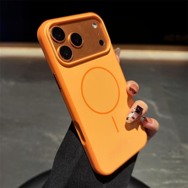 

Official Magnetic Matte For Magsafe Case for iPhone 17 16 14 15 Plus 13 12 17 Pro Max 11 Soft Bumper Shockproof Armor Hard Cover iPhone 11 помаранчевий