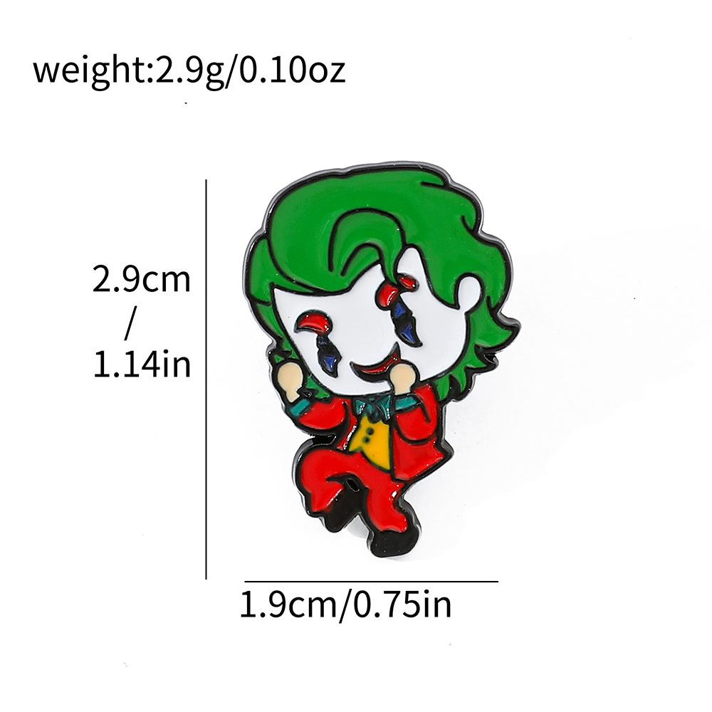 European and American cartoon creative personality clown alloy brooch clown 2: double delusional character metal badge