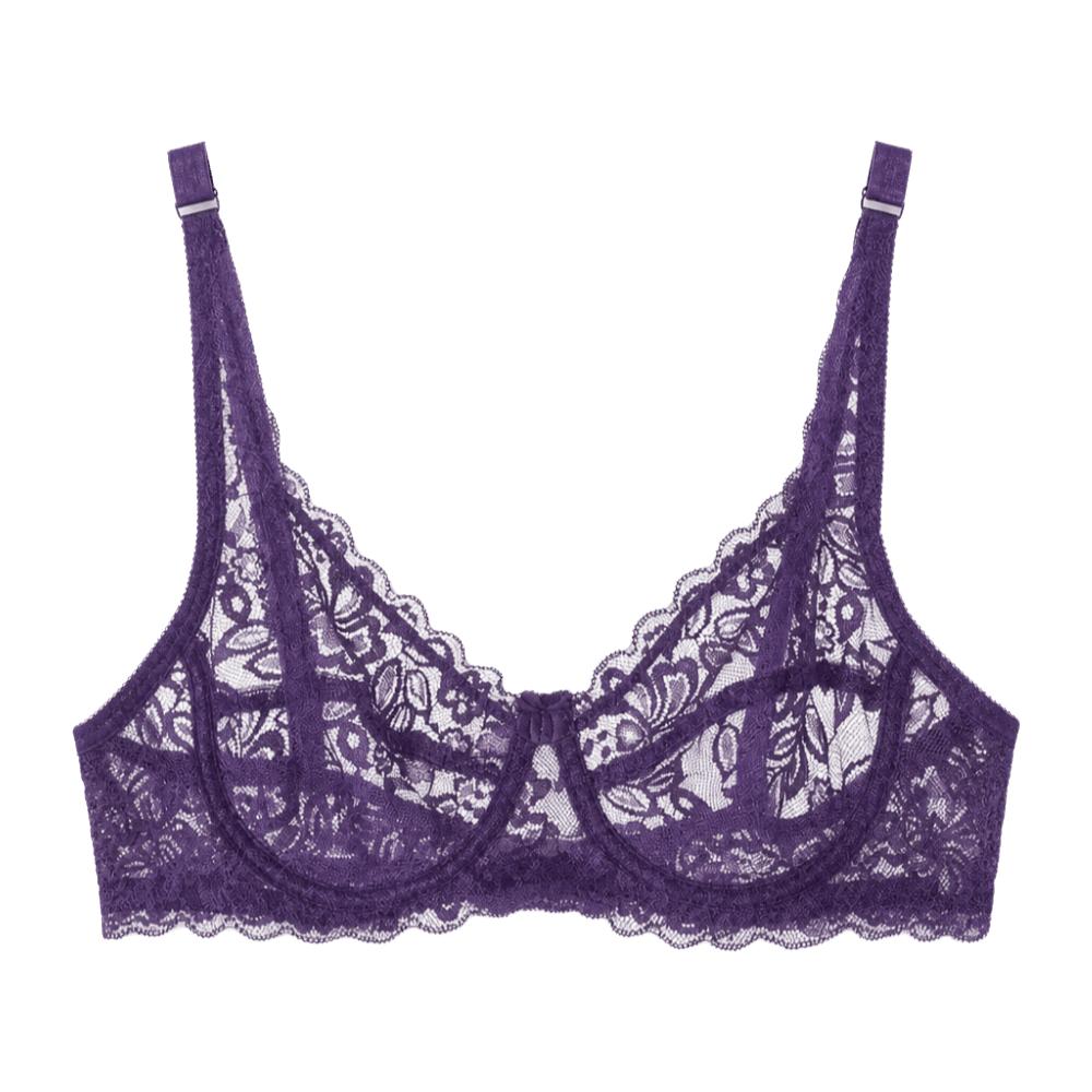 Mesh Transparent Push Up Bra Hollow Out Lace Underwear Lingerie Lace Bra Daily Wear