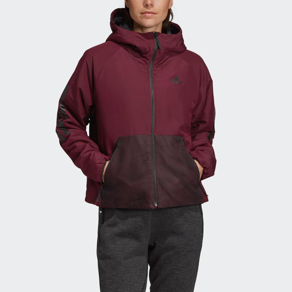 Adidas Outdoor Loose Fit Hooded Cotton Jacket Winter Women Jackets Dark-Purple DZ1516