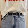 Fashion Jeans Decor Suede Belt Width Silver Square Buckle Pu Waistbands Fashion Korean Style Trouser Decoration Dress Decoration
