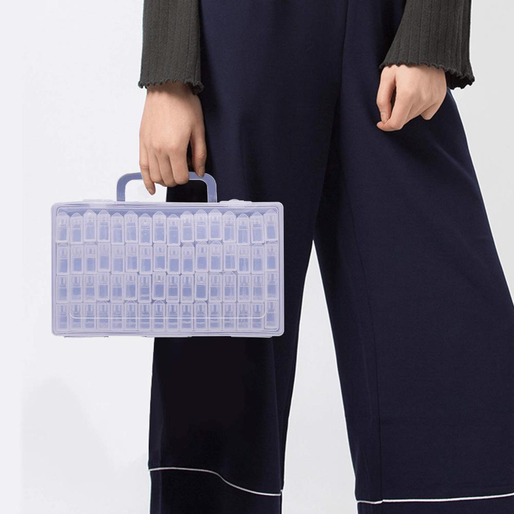 Compact 64-Compartment Diamond Painting Storage Box for Beads, Crafts, and Art Projects