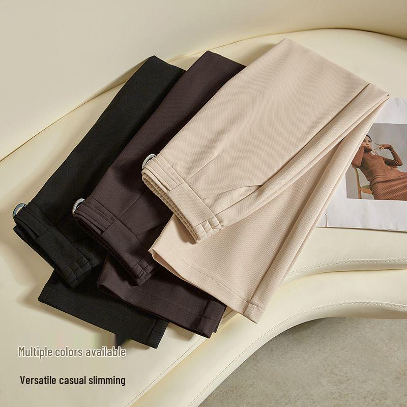 Women's High-Waist Wide-Leg Pants - 2026 Spring/Autumn Casual, Loose, Versatile, and Straight-Leg for Middle-Aged Women