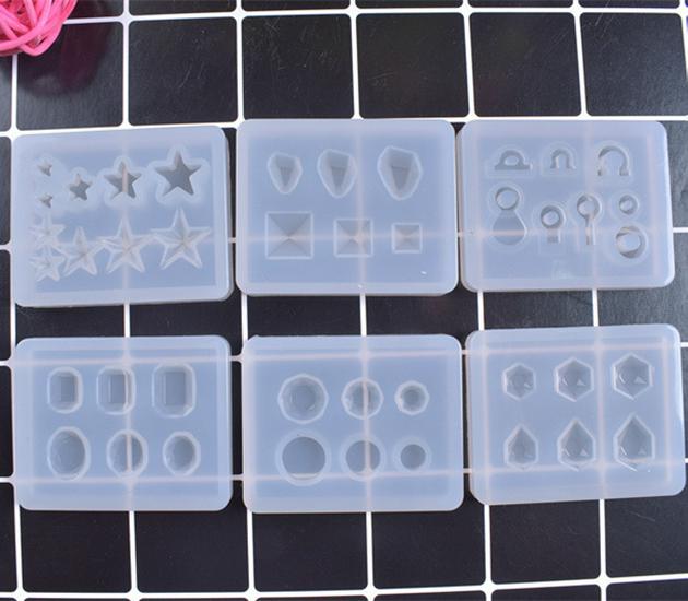 Poppy Crystal Epoxy Silicone Mold for DIY Pendant Earrings and Cakes Irregular Square Diamond Earring Mold 005