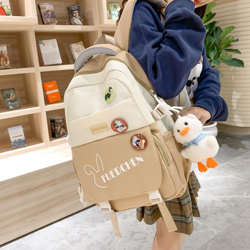 Backpack Simple Female College Students Summer Travel Schoolbag Fashion Junior High School Students Large Capacity Travel Backpack