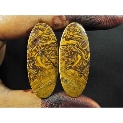 15X37X03 MM Mariam Jaspis Ovale Form Passendes Ohrringpaar Lose Edelsteine SK-4683