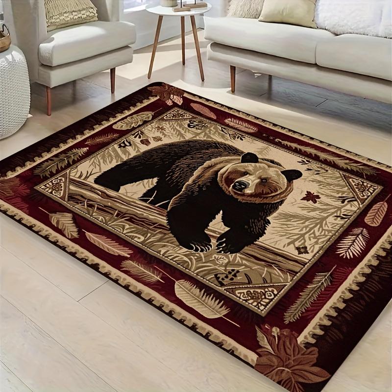 Vintage Brown Bear Area Rug - Ultra Soft Non-Slip Indoor/Outdoor Mat for Living Room & Bedroom Decor