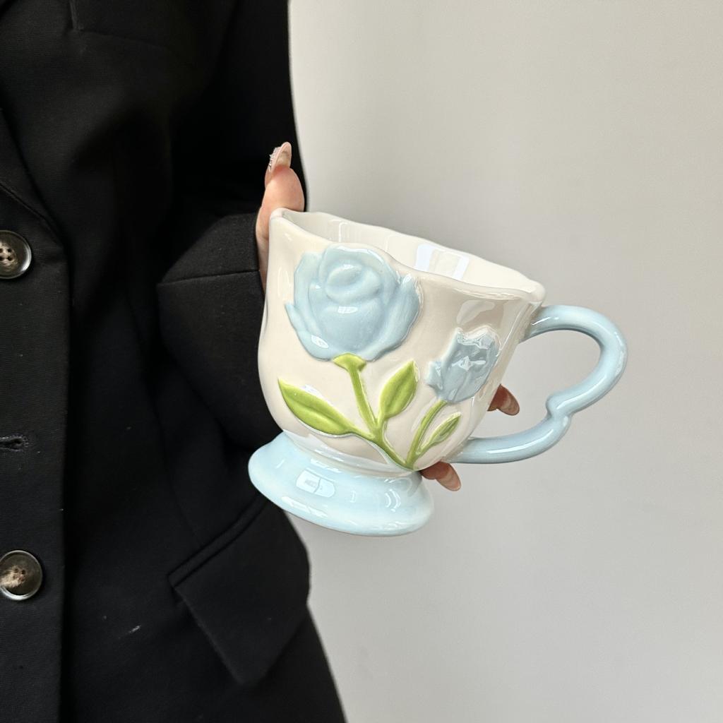Exquisite and High Quality Tulip Pearl Light Mug Wedding Souvenir High End Feeling for Girls' Office Dormitory