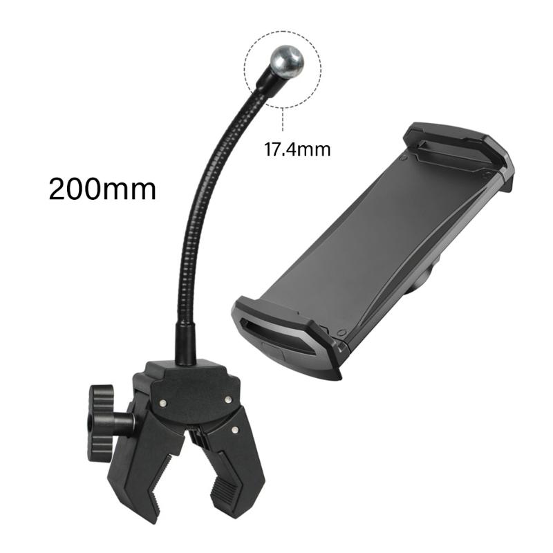 360 Rotating Adjustable Phone Tablets Holder Stand Clamp Mount For Desk Gym Live Streaming With Flexible Hose