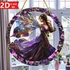 Bohemian Elf Sun Catcher. Stained glass plaque with fairy design for garden, home & room decor.