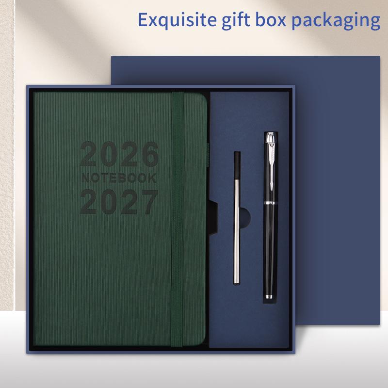 2026 Přeshraniční anglický diář s gumičkou: Roční kalendář, Týdenní plánovač, 365denní efektivní zápisník