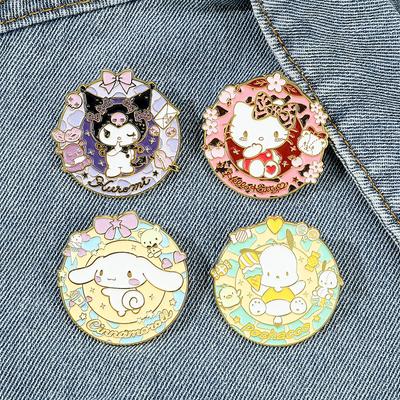 Sanrio Metal Badge Yugui Dog Kulomi Brooch Cute Badge Cartoon High Value Student Bag Accessories