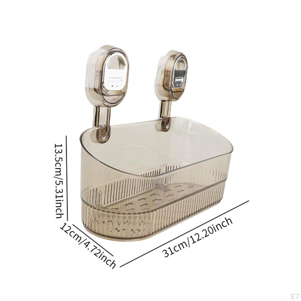Suction Cup Shower Shelf Bathroom Organizer Modern Detachable Multifunctional Wall Mounted