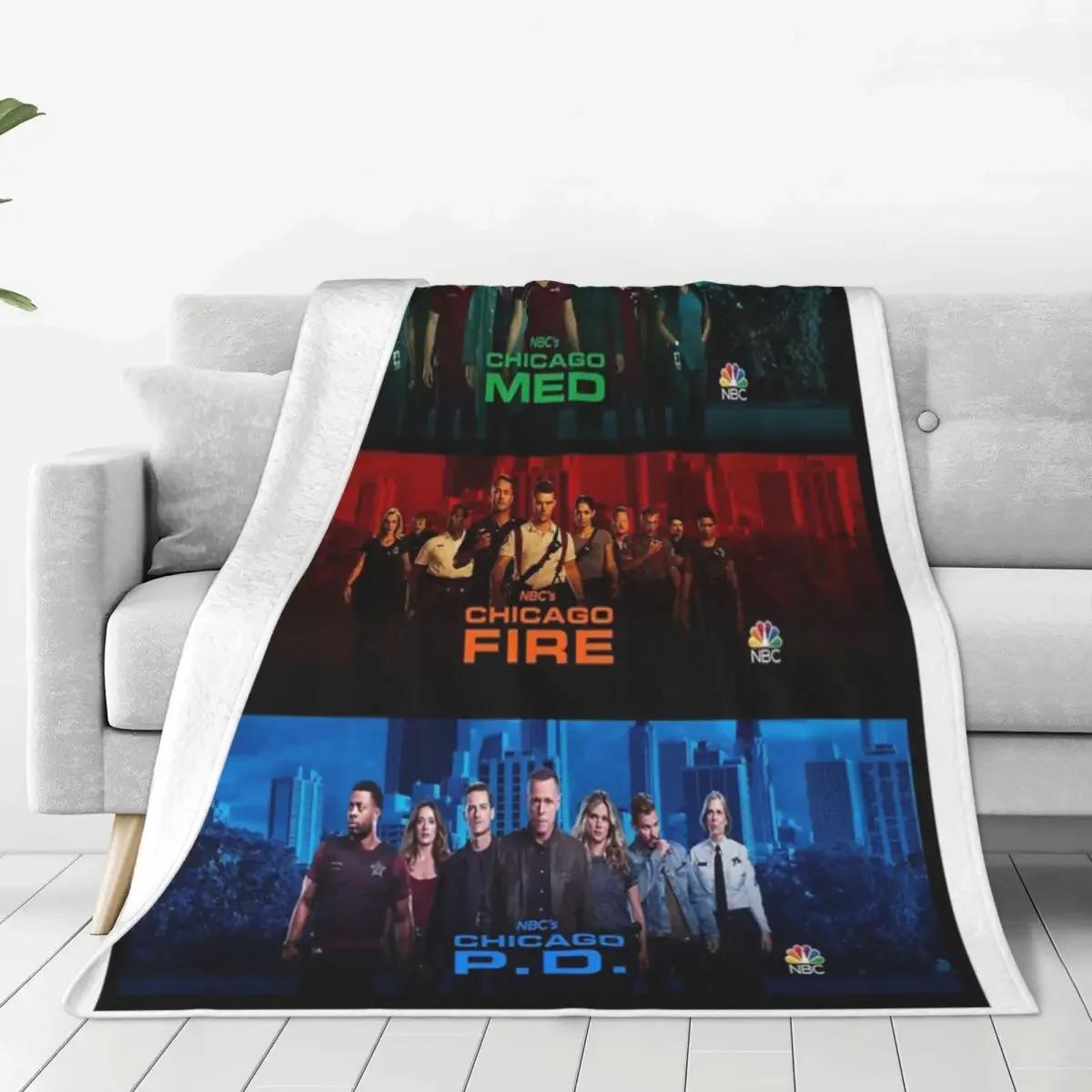 Chicago PD Fire Med AntiPilling Throw Blanket for Bedroom Portability 100x150cm