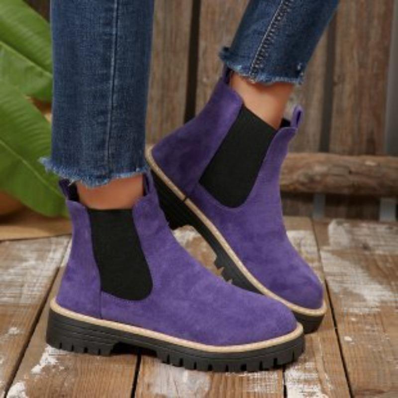 Women's Suede Ankle Martin Boots, Retro Casual Desert Work Boots, Chelsea High-Top Fall Winter Shoes