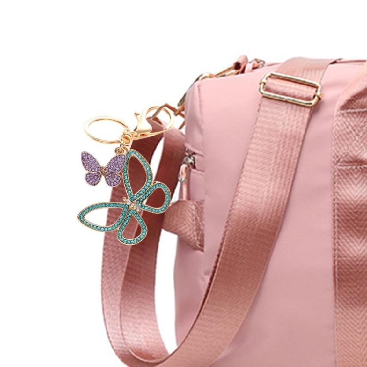 Delicate Butterfly Keychain Rhinestones Key Rings Colorful Key Chain Adornment