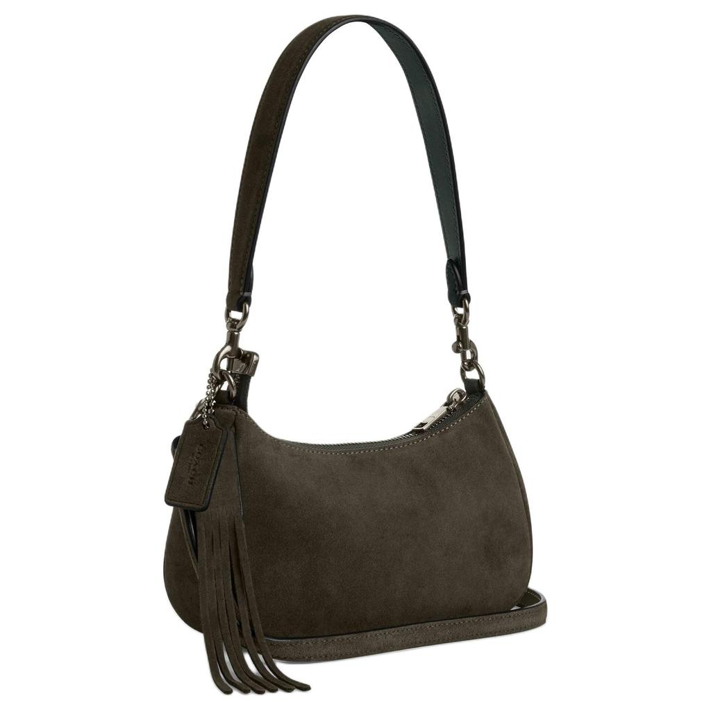 COACH Teri Cow Leather Crossbody Bag, Shoulder Bag Small Women's Army Green CCE42-QBARY