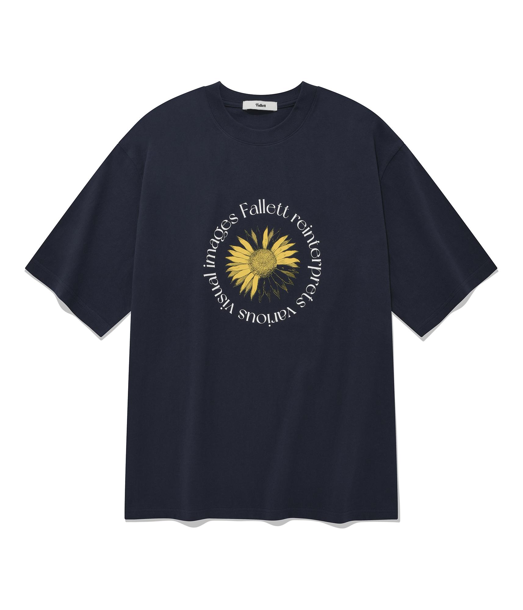 Pallet [Fallett X Teal Table] Flower Short Sleeve T-Shirt Navy Navy/S