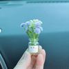 Mini Flower Vase Car Dashboard Decor Cute Center Console Accessory with Adhesive Realistic Micro-Landscape for Home Office Desk
