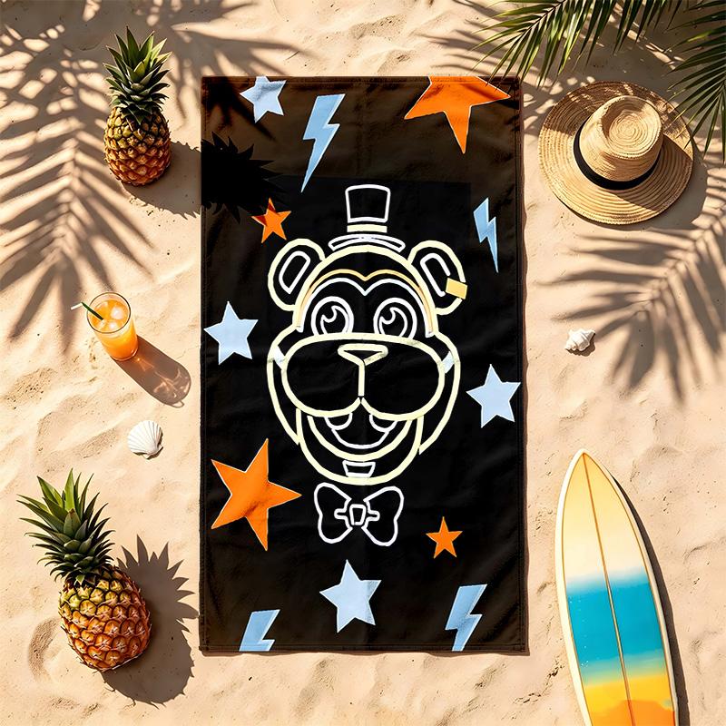 FNAF (28) Prosop de plajă cu temă Rezistent la nisip Moale și confortabil Potrivit pentru piscină Camping Yoga și Scufundări Un Travel