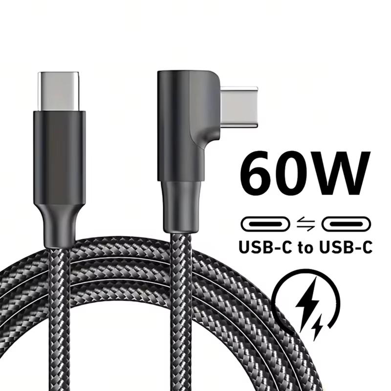 90° Elbow USB C Type C Fast Charging Cable for iPhone 17 16 15 Pro Max Samsung S25 S24 Xiaomi Redmi POCO OnePlus Oppo Vivo