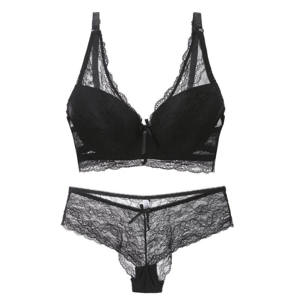 Artdewred Sexy Push up Bra Set Lace Hollow out Bralette Underwear Panty Set Women Bra Brief Sets