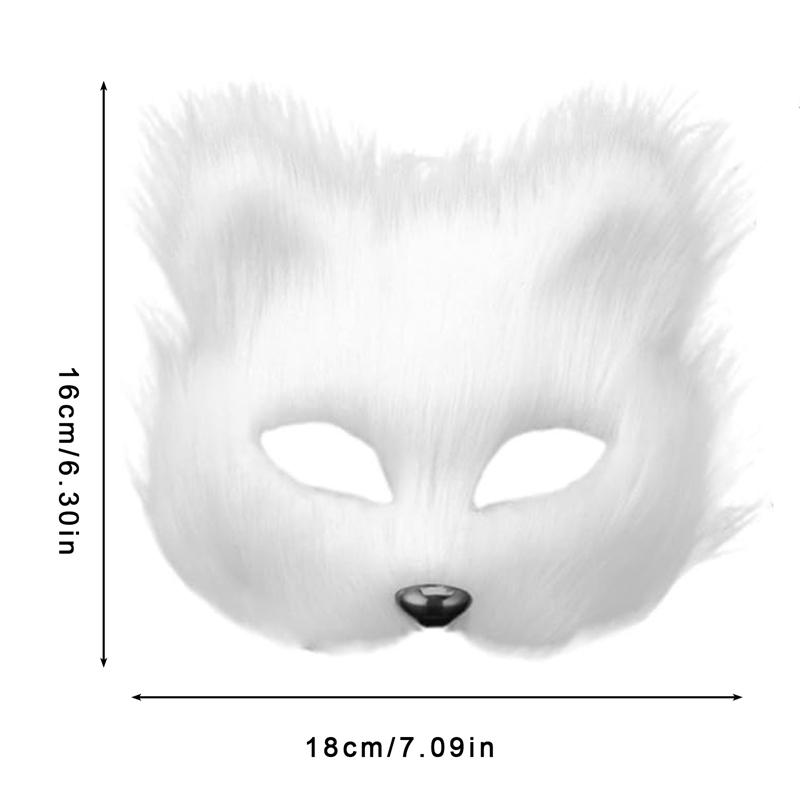 

Маски для макияжа на Хэллоуин, маски животных, маска лисы на пол-лица для мужчин и женщин, анимационная выставка, косплей, фестиваль, реквизит для выступлений белый