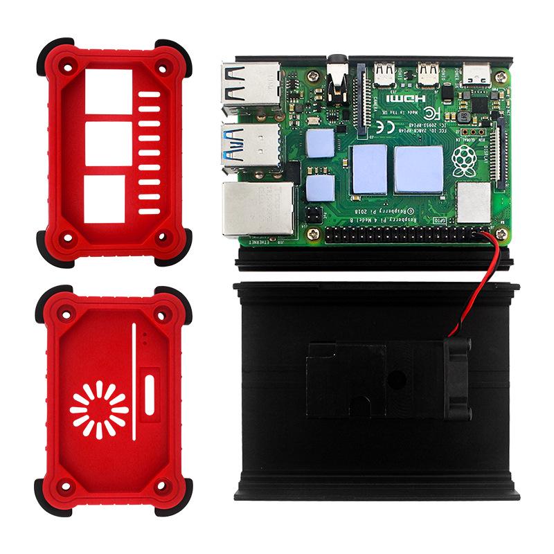 Raspberry Pi 4B Aluminum Alloy Case with Fan - Durable Shell with Tools Included
