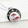 Charm Female Moon Mushroom Pendant Necklace Vintage Silver Color Wedding  For Women