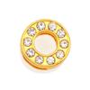 New Gold Letter Alphabet Shoes Charms Metal Button Rhinestone Crown Shoe Decorations Garden Shoes Accessories for Women Man 1PCS
