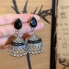 Silver Needle Resin Flower Tassel Earrings: Vintage, Versatile, Light Luxury Fashion Jewelry for Women