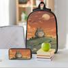 Set di 3 Zaini Scolastici T-Totoros per Ragazzo Ragazza Astucci Set Zaino con Portapranzo Per Studenti Scolastici Daypack