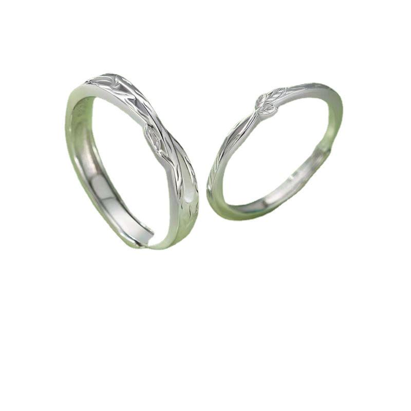 Lianlizhi 925 Sterling Silver Couple Rings - Niche Design, Perfect Birthday Gift for Women