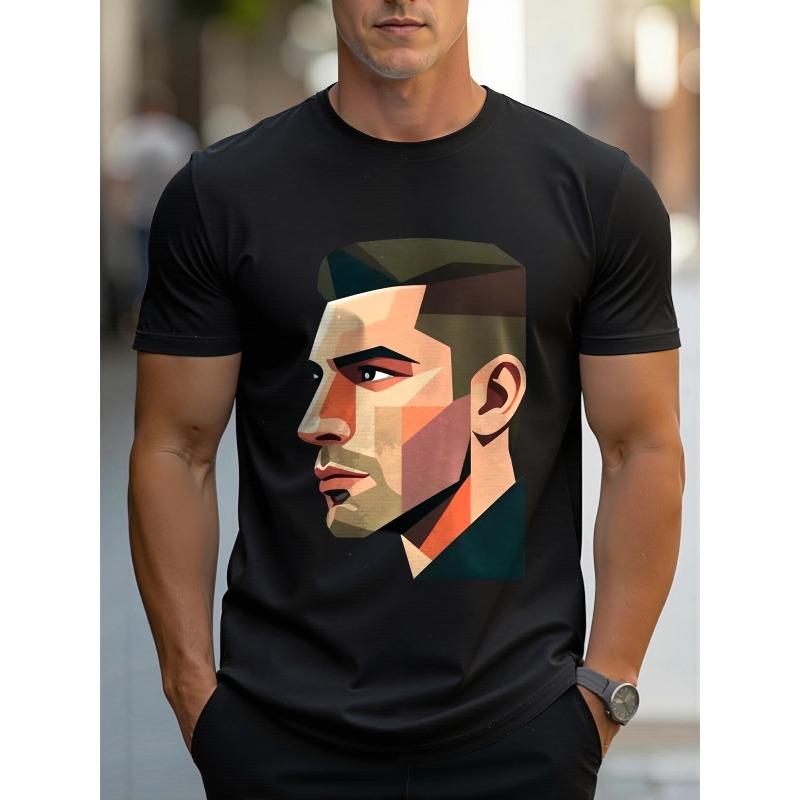 Men's Printed Short-sleeve Vintage T-shirt, Breathable Summer Half-sleeve Top. Stylish and Casual, Machine-washable with a Comfortable Fit