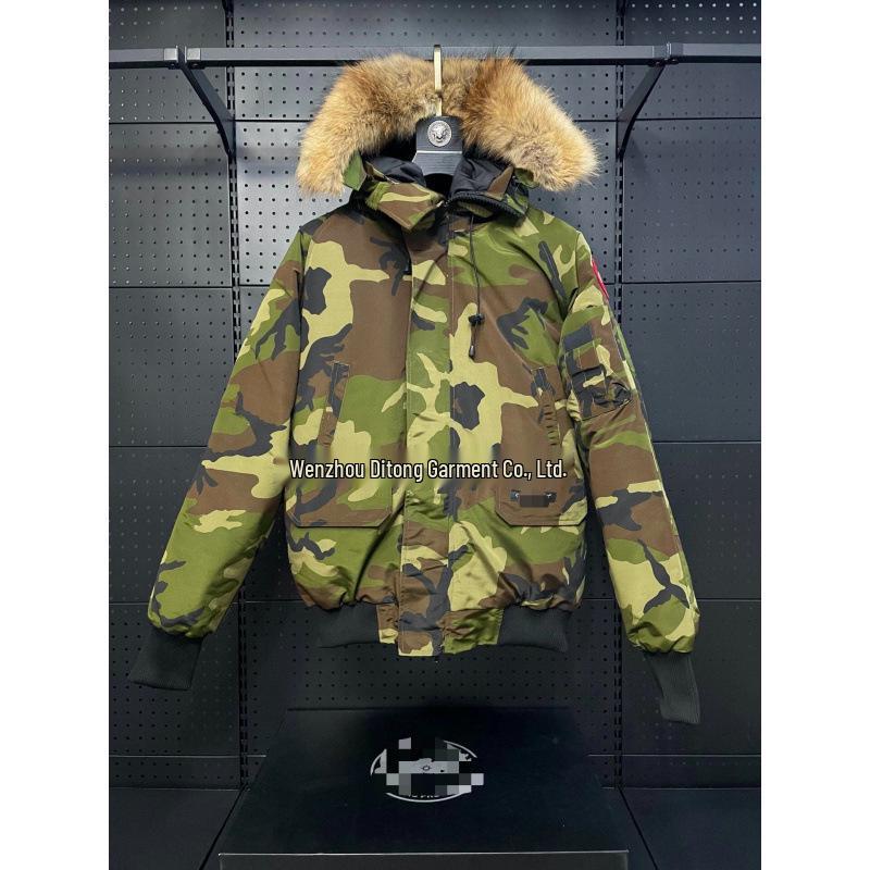 Canada Goose Kurze Bomberjacke - Winter Daunen-Oberbekleidung für Damen & Herren, Pelzkragen, Dick & Warm.