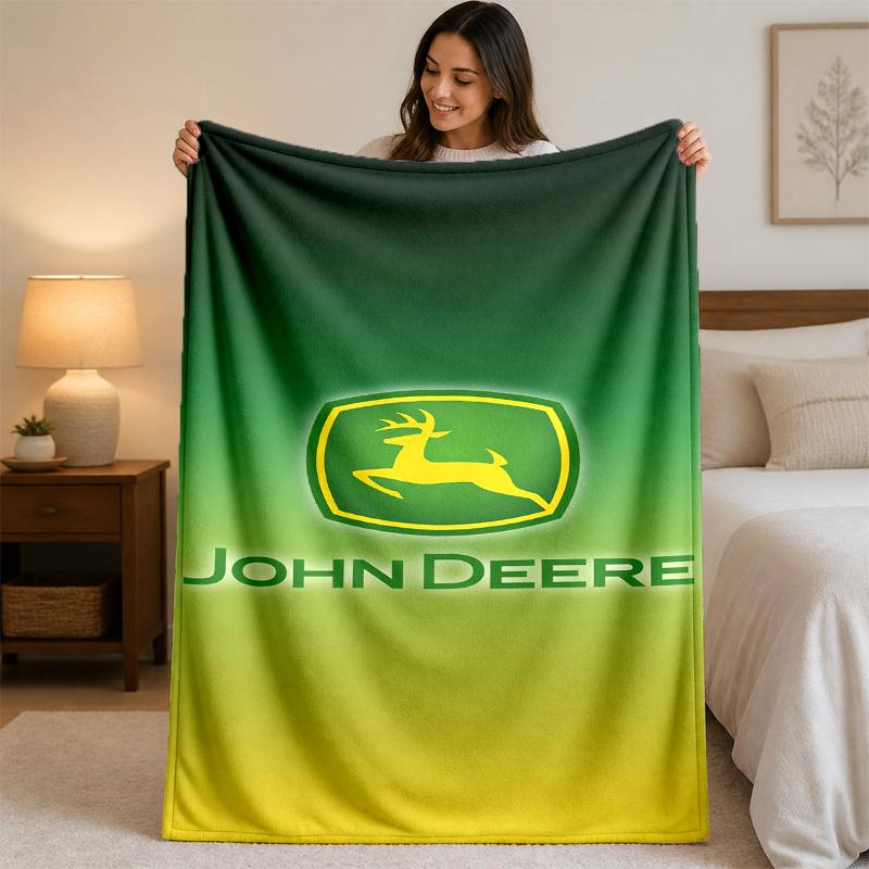 Coperta in Flanella Stampata John Deere Morbida Calda Coperta Plaid in Peluche Per Letto Divano Divano Uso Domestico Interno