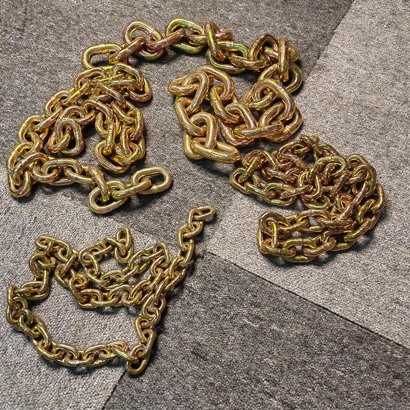 GB G80 Gold Plated Manganese Steel Lifting & Towing Chain Sling, Galvanized