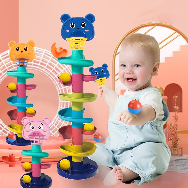 Rainbow Stacking Tower 3/5/7 Level Toy With Balls For Babies And Toddlers