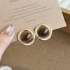 Melanoid Tiger Eye Retro Stud Earrings: High-End, Unique, Hot Style for Autumn/Winter - Women's Luxury Accessories.