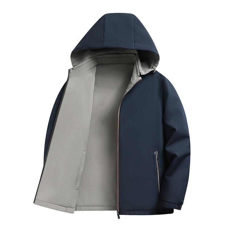 Jachetă Reversibilă Confortabilă pentru Bărbați cu Glugă și Fermoar, Ușoară - Jachetă Business Casual, Sport, de Modă