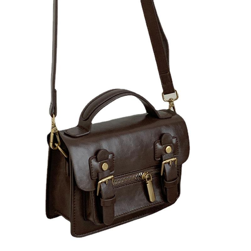 Retro Bag Women'Snewest Trendy Fashion Portable Small Square Bag All-Match Ins Shoulder Messenger Bag