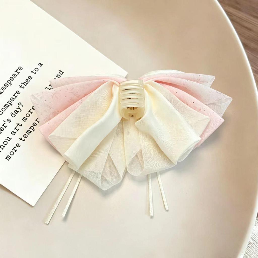 Korean Style Fairy Lace Bow Ponytail Claw Clip for Women - Sweet Updo Accessory
